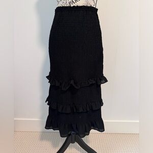 Abercrombie Black Midi Ruffle Skirt